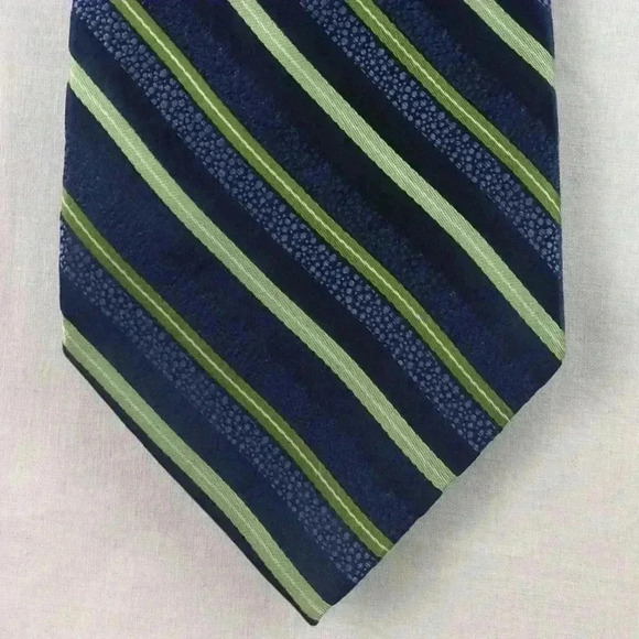 Burma Bibas Blue Multi-Color Stripe Silk 61" x 3.5 - Picture 1 of 4